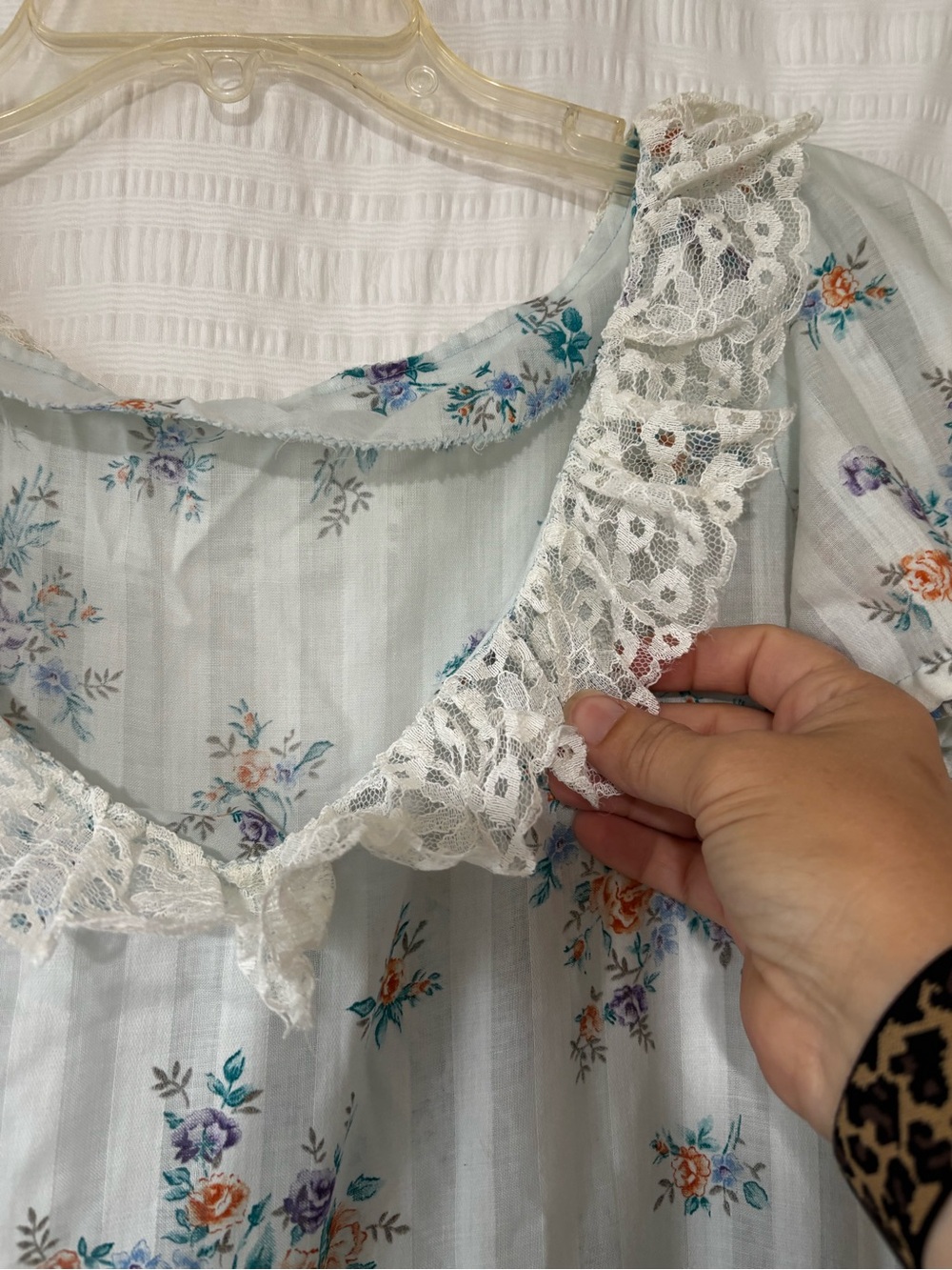 Vintage Handmade Floral Dress Ruffle Babydoll Maxi Sz Medium - Picture 2 of 7